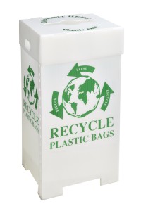 Grocery store plastic bag recycling bin