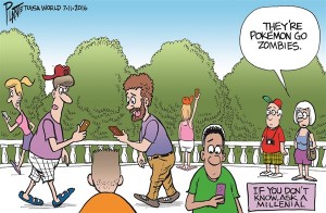 Bruce Plante Cartoon: Pokémon Go, Niantic, smartphone game, Ingress, The Pokémon Company, Nintendo, Plante 20160712