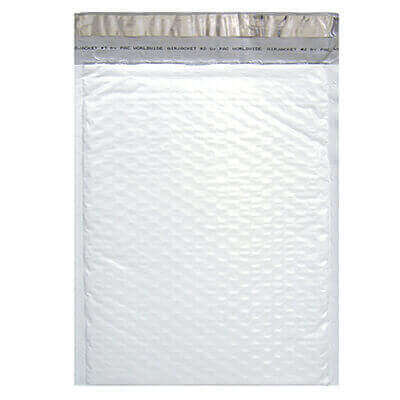 6.5 x 6.5  Blue Poly Gloss Bubble Mailers Peel & Seal